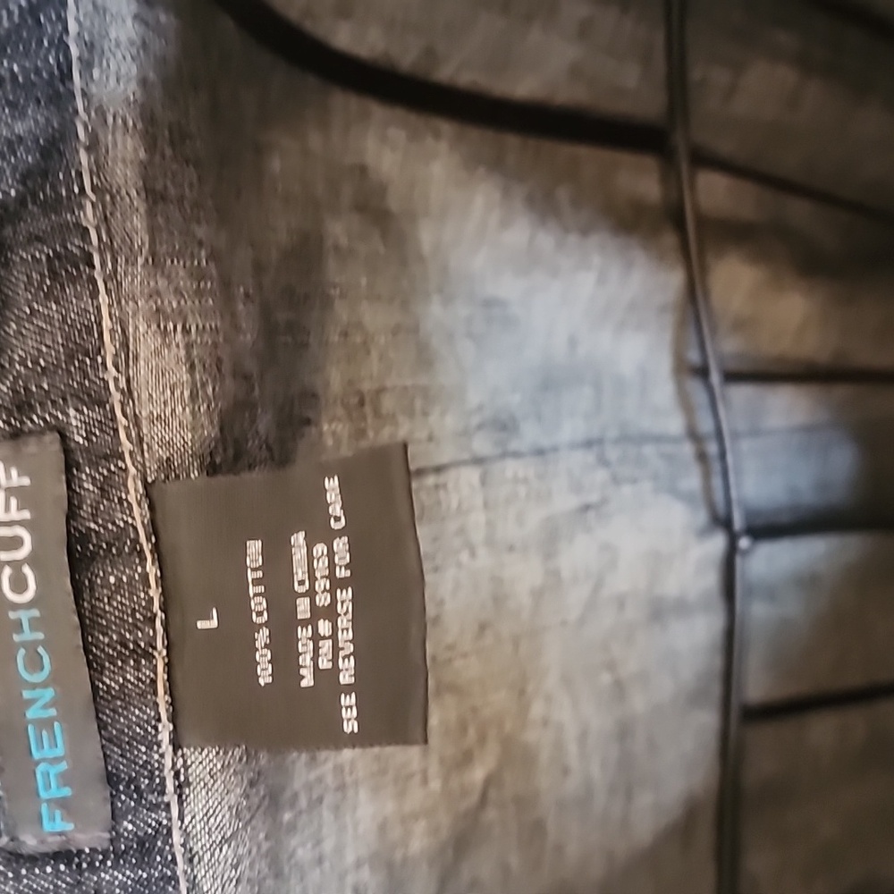 French Cuff Blue Demin Jeans Cotton Belt Pocket Trench Coat Jacket Women's Sz L - Picture 5 of 9